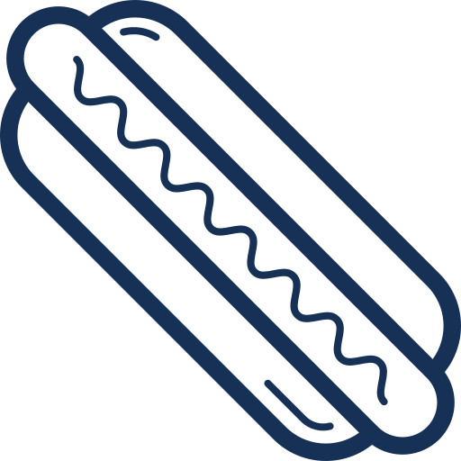Gastronomy, kitchen, restaurant, fast food, hot dog icon